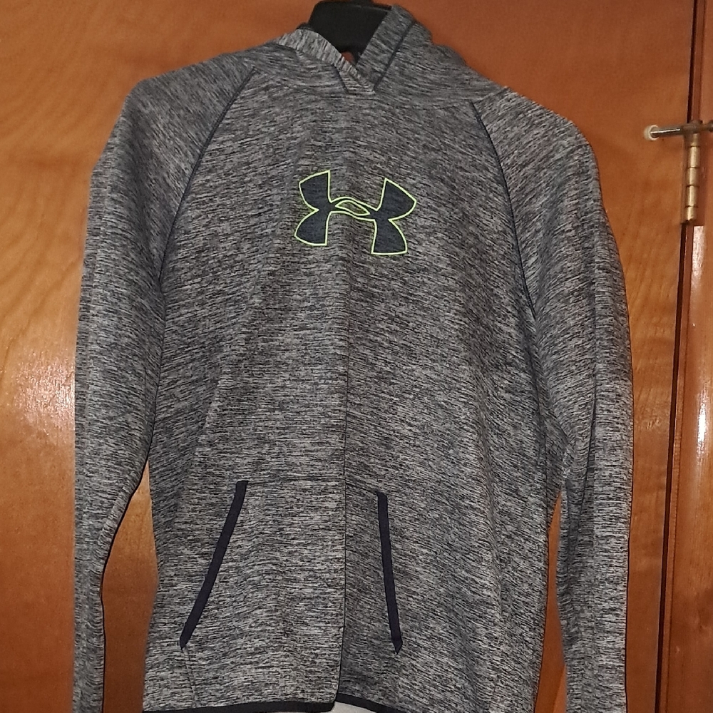 Women's Under Armour Heathered Gray Hoodie with Neon Logo